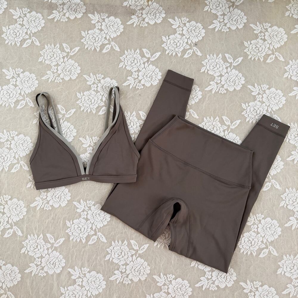 SET Active Luxform Brown Sports Bra & Leggings Set Size S
